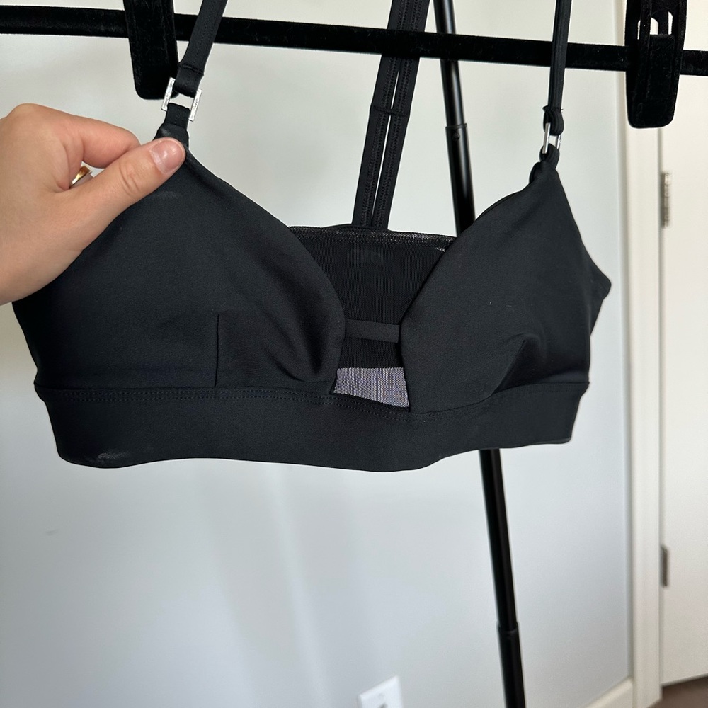 ALO Yoga Black Strappy Bralette with Minimal Cutout